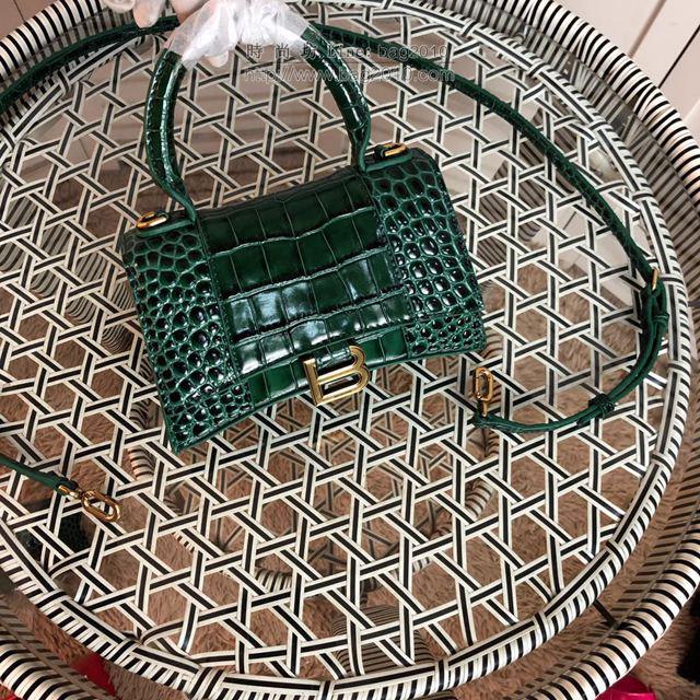 Balenciaga女包 巴黎世家新款小號鱷魚紋沙漏包 巴黎世家牛皮爆款手提包  csbl1188